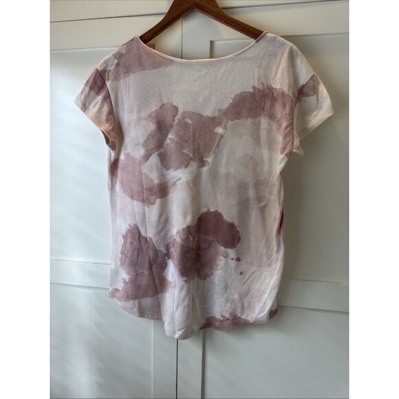 Alternative Pink Watercolor Round Neck Short Sleeve T-Shirt Modal Blend Soft Med - Picture 9 of 9